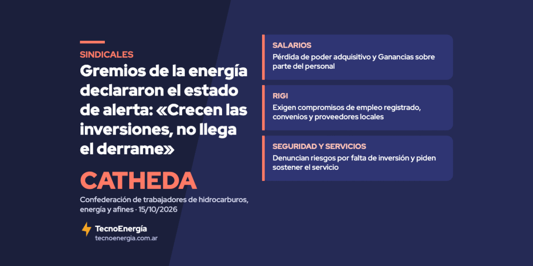 Placa: gremios de la energía declaran el estado de alerta (CATHEDA)
